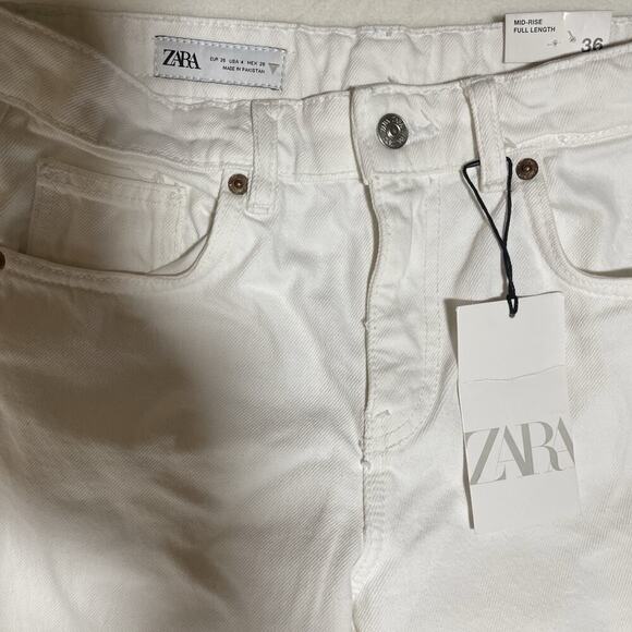 New ZARA Jeans Women's Wide Leg Mid Rise Casual Bohemian | 4 - Picture 3 of 5